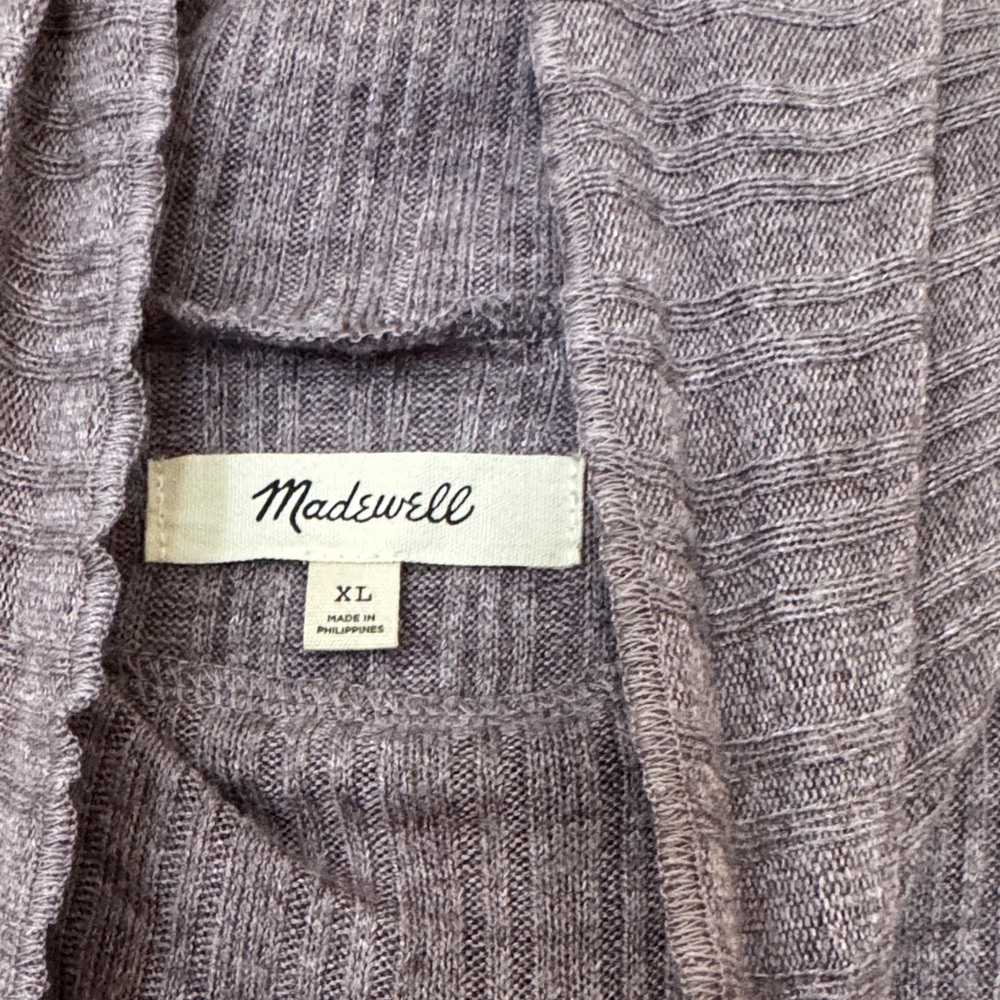 Madewell Women Ribbed Mock Neck Sweater - Mauve Taupe Size XL - Picture 6 of 12